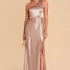 Birdy Grey Shiny Satin Taupe Kira Dress XS
